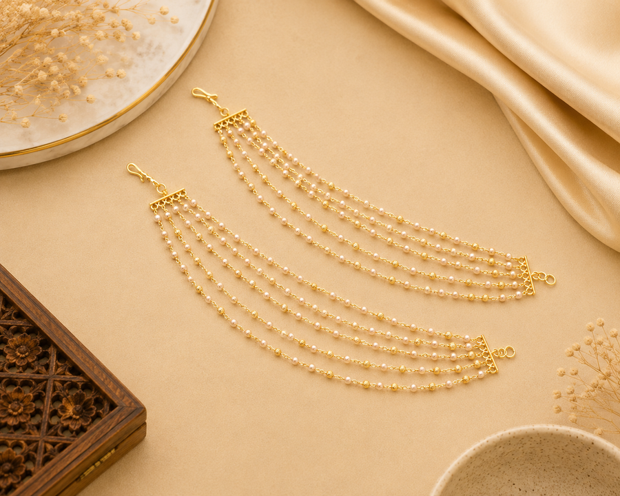 Multi-Layer Pearl Earchains V828