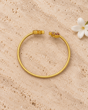 Adjustable Jadua Kundan Floral Kada