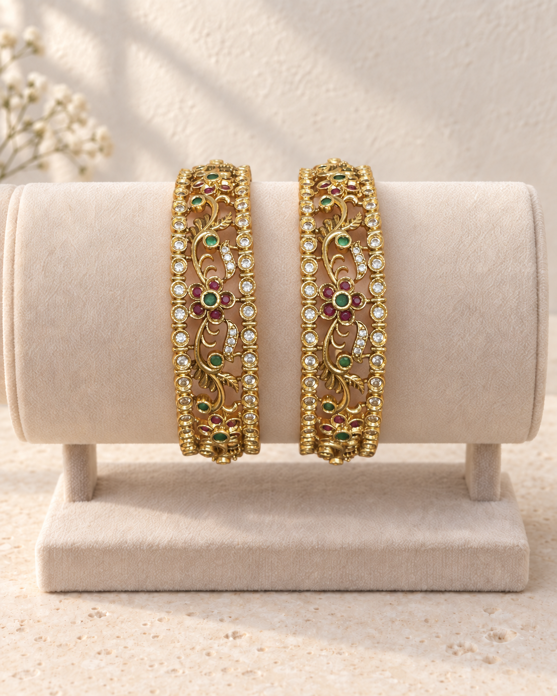 Traditional Floral Stone Bangles