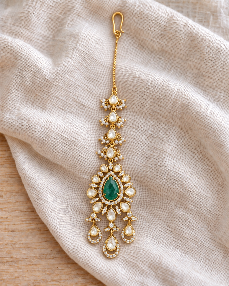 Polki Green Stone Jada Billa