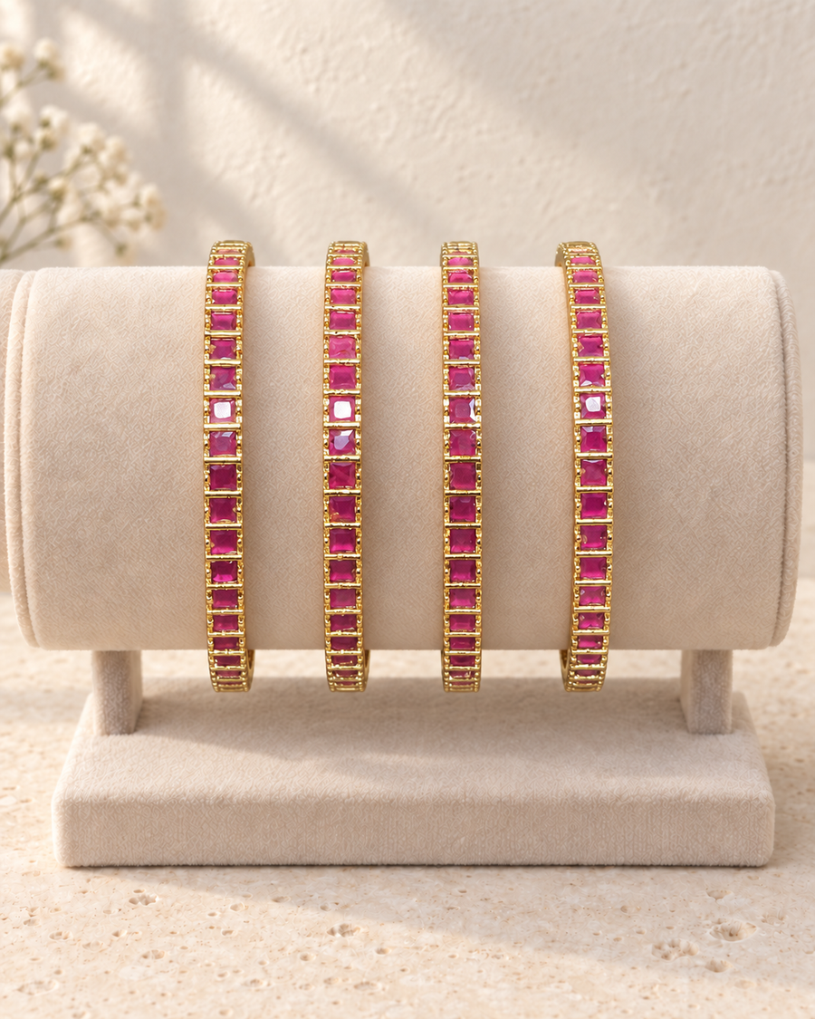 Ruby Stone Bangles V877