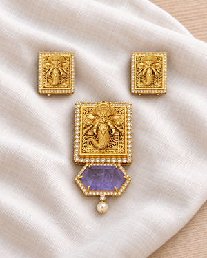 Lord Ganesha Statement Pendant Set