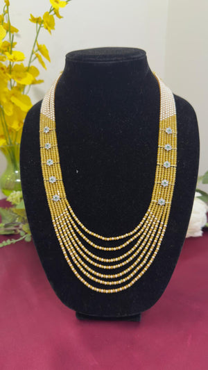 Golden Crystal & Pearl Multi-Layer Haram V857
