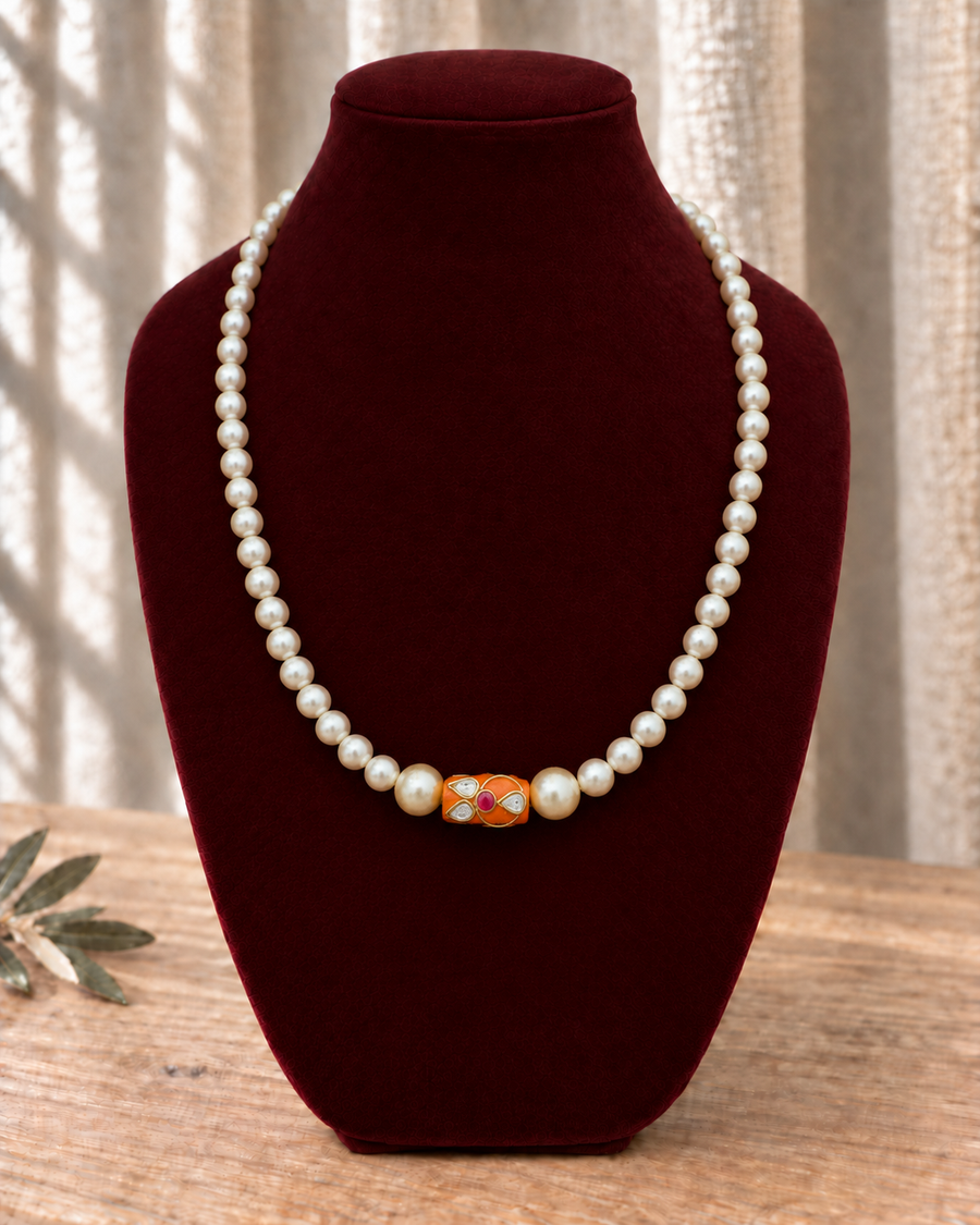 Pearl Mala with Statement Centerpiece