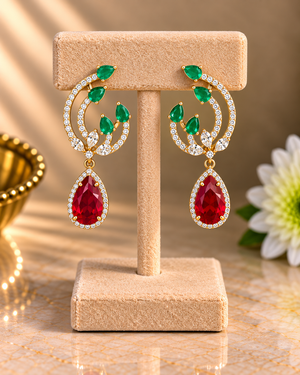 Diamond-Style Statement Drop Earrings