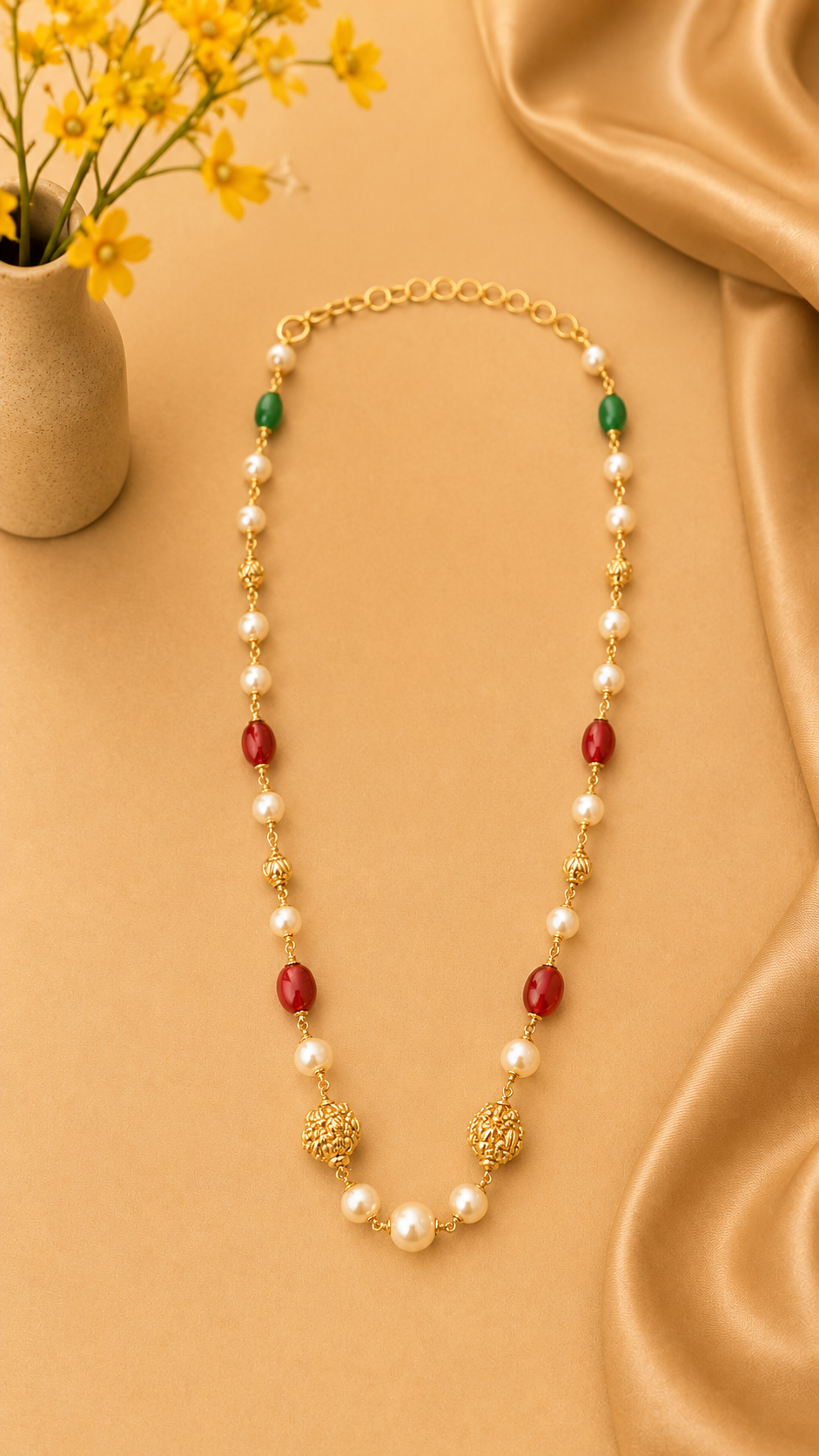 Handcrafted Pearl & Multicolor Beaded