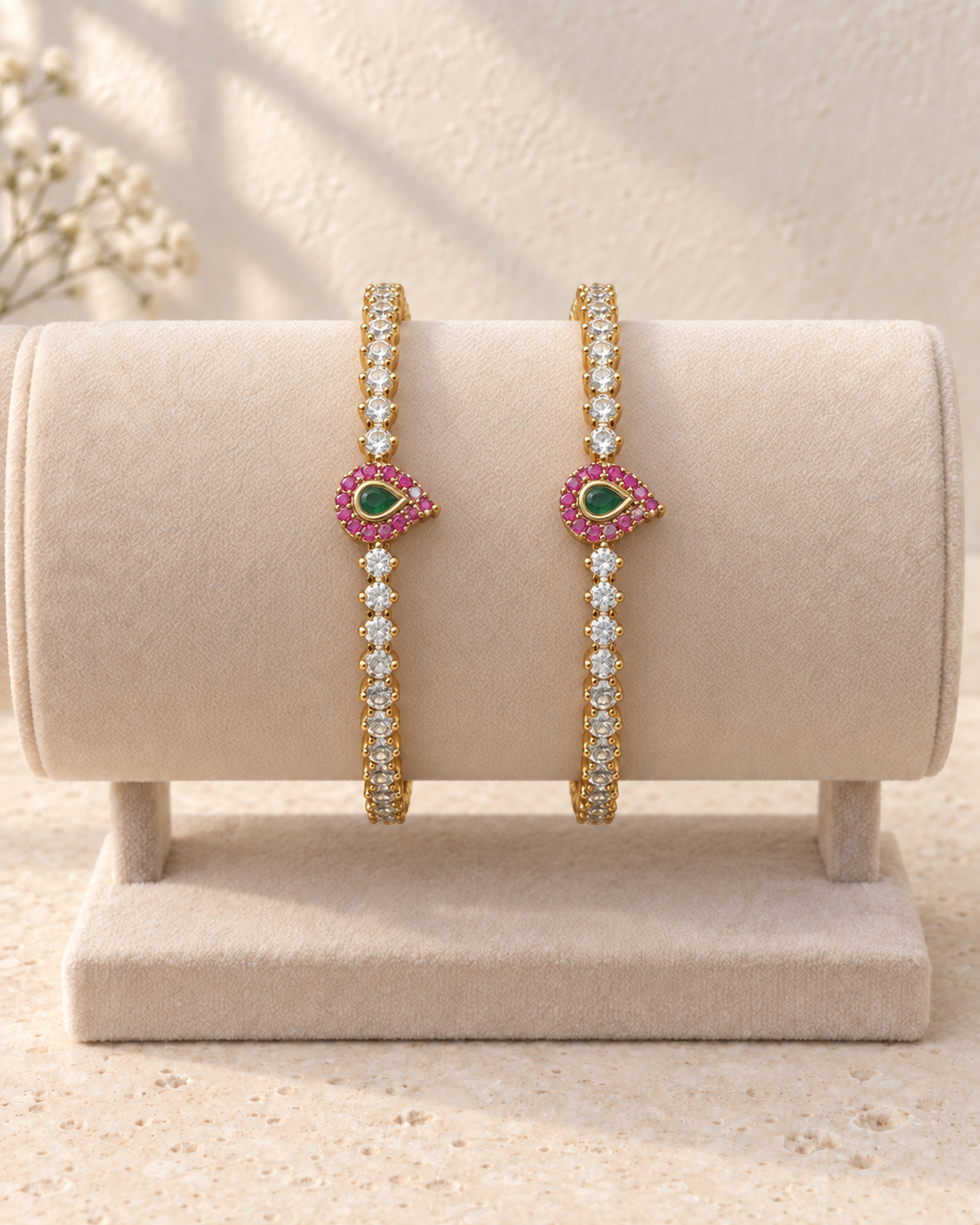 Ruby & Emerald Stone Bangles V251