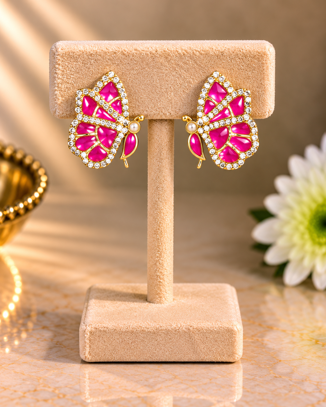 Jadua Kundan Butterfly Earrings