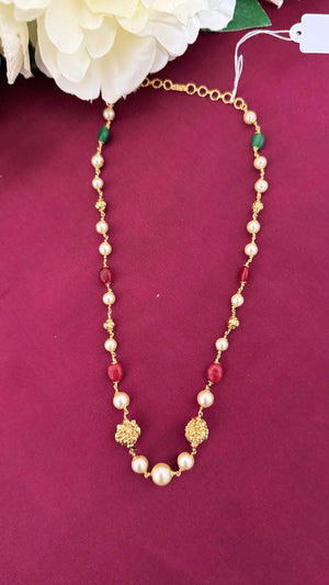 Handcrafted Pearl & Multicolor Beaded
