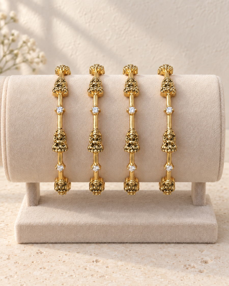 Temple Goddess Antique Gold Bangles