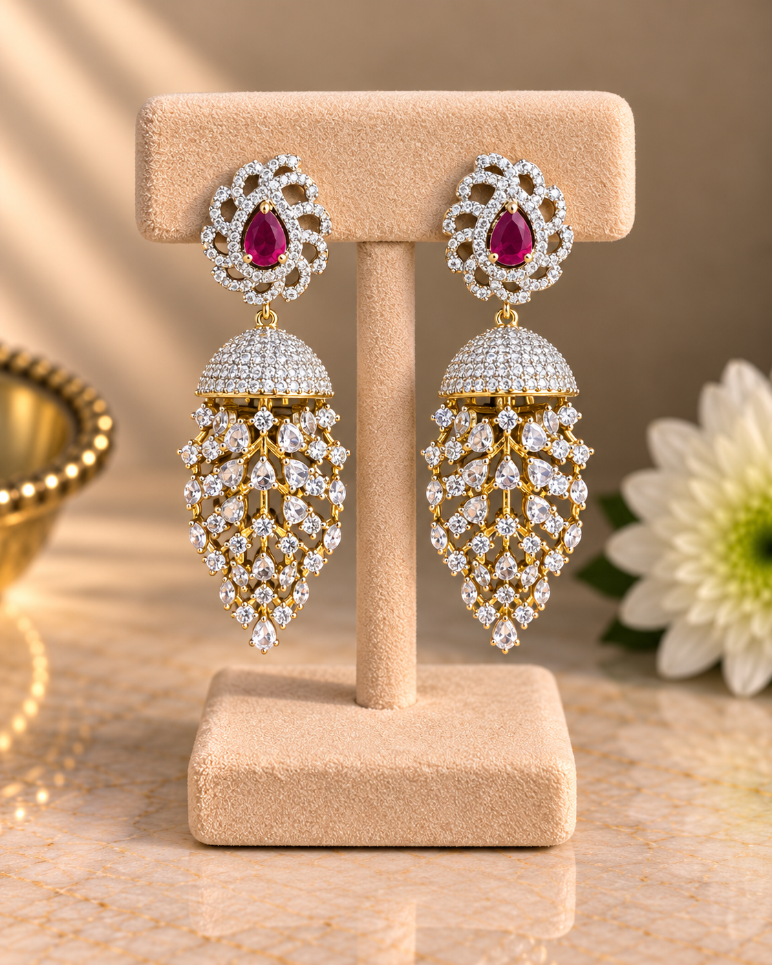 Statement Screwback Jhumka Earrings