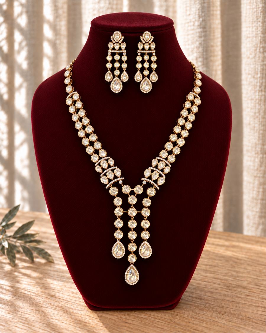 LV Shade Polki Necklace Set