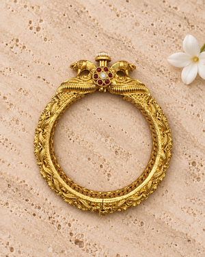 Jadua Kundan Temple Screw-Openable Bangles V592