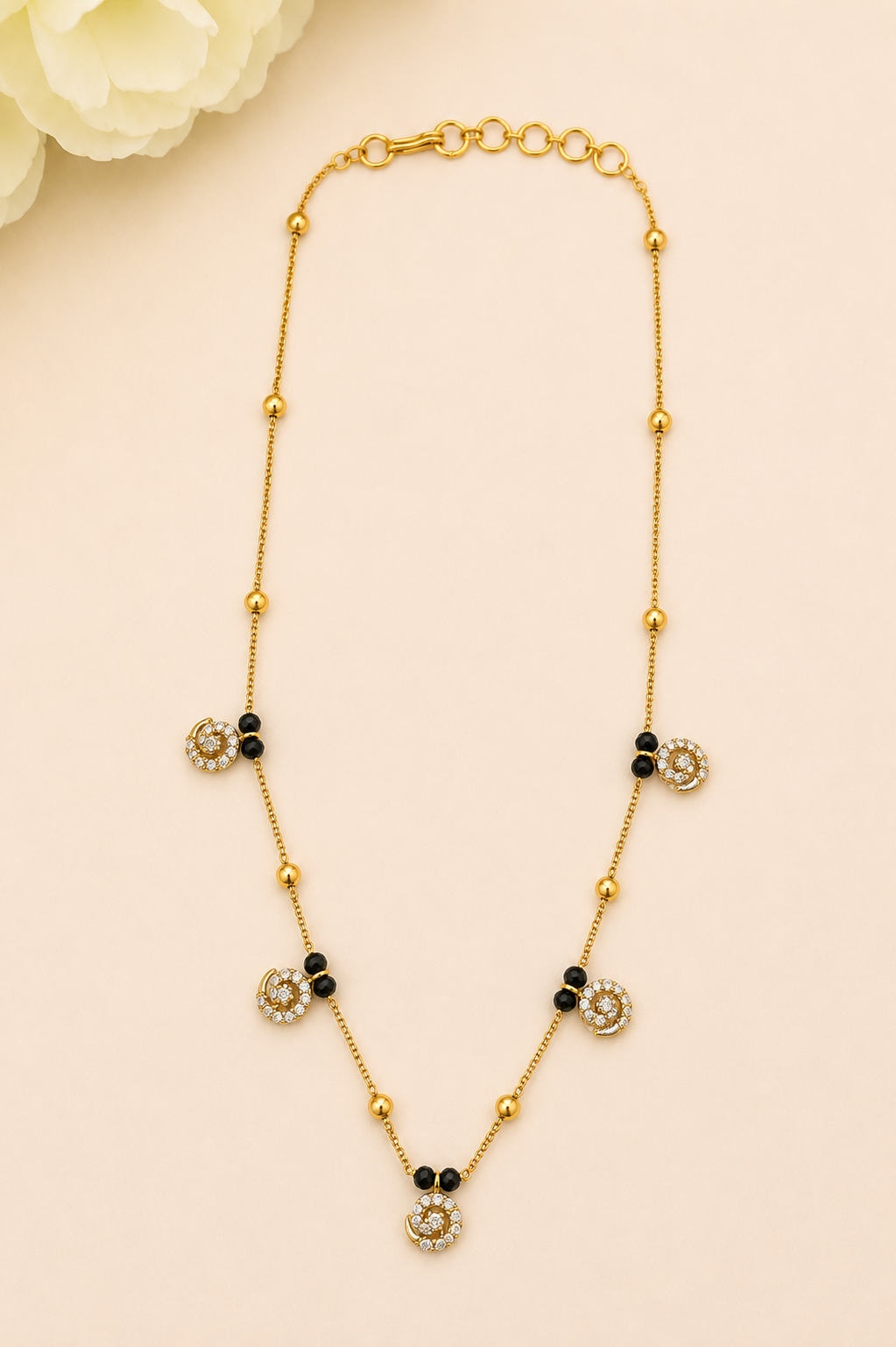 Black Beads Necklace V810