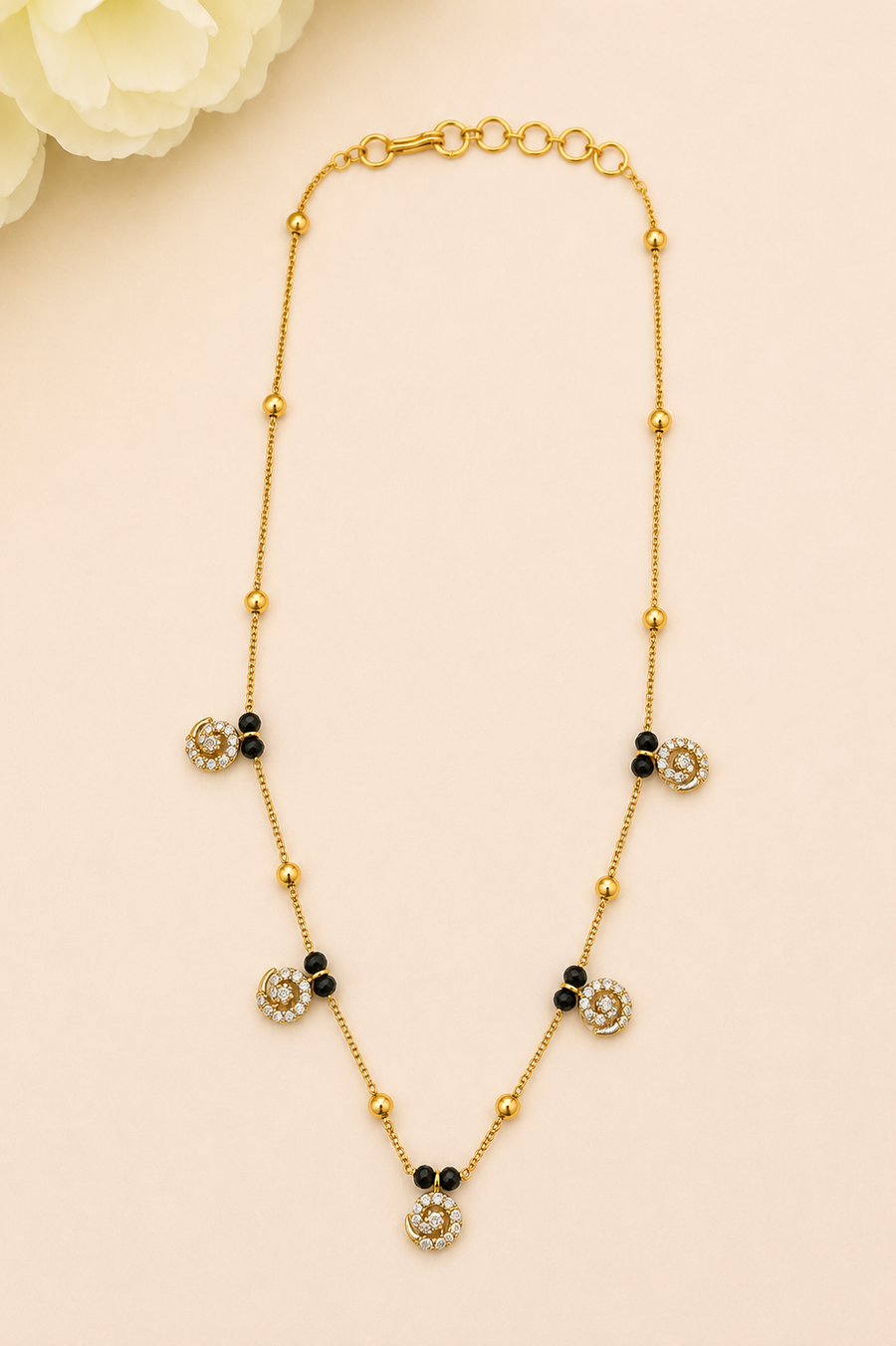 Black Beads Necklace V810