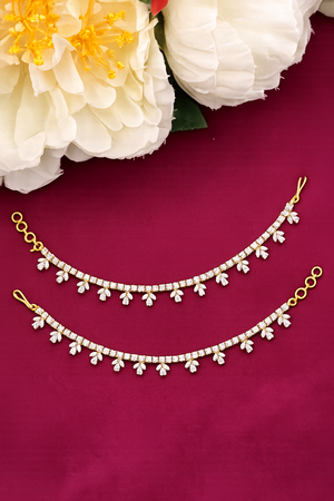 Floral Diamond Earchains V902