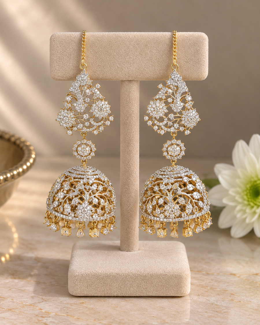 Diamond-Style Jhumka Earrings V641