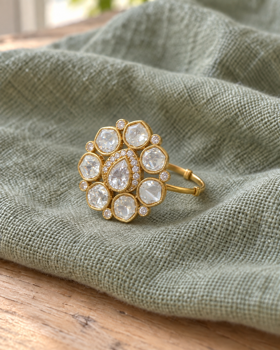 Moissanite Statement Finger Ring