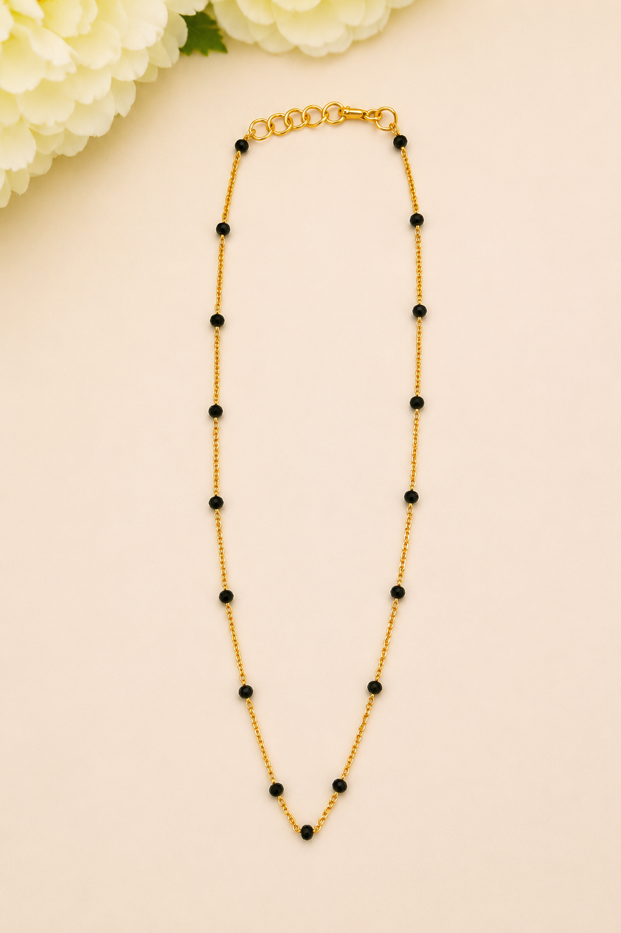 Classic Black Beads Necklace V814