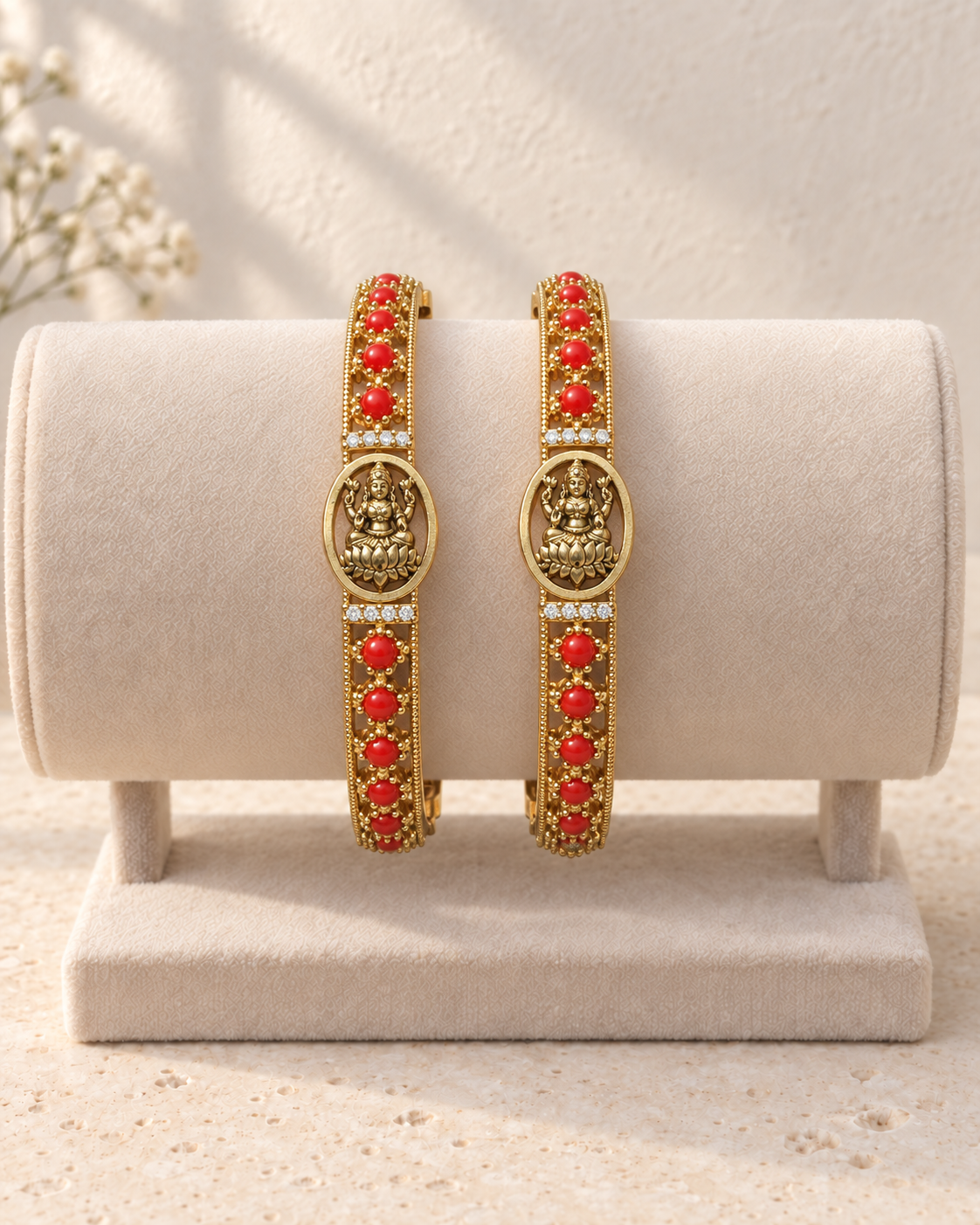 Lakshmi Devi Temple Coral Bangles V680
