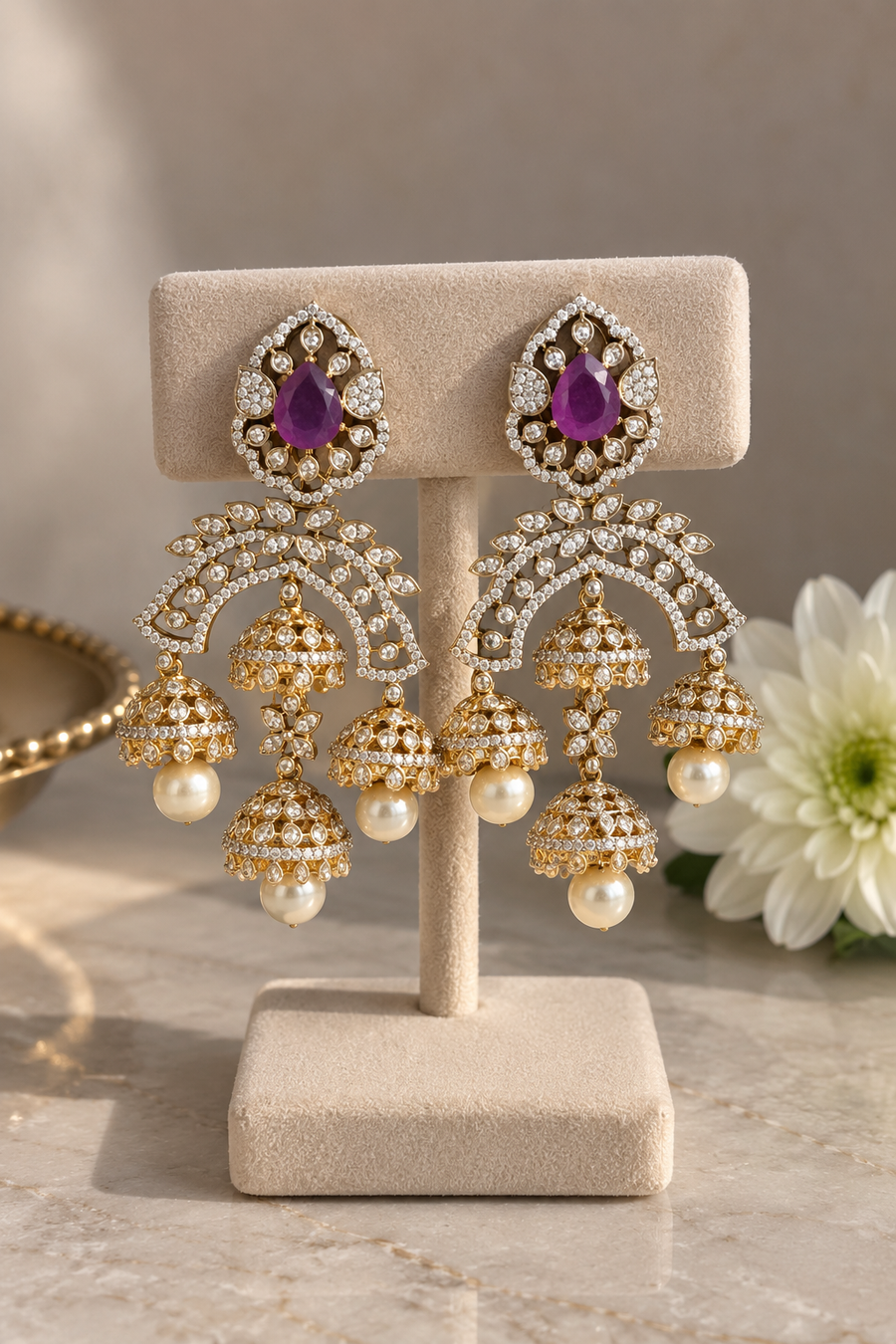 Multi-Jhumka Statement Earrings