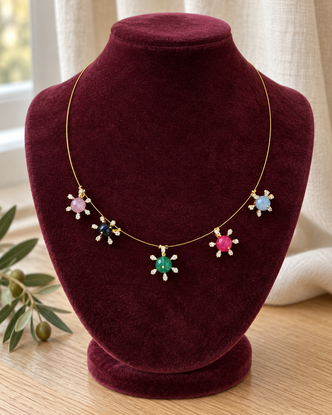 Multicolor Invisible Chain Necklace
