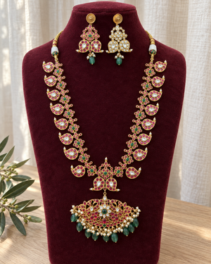 Reversible Kundan Mid-Length Haram Set