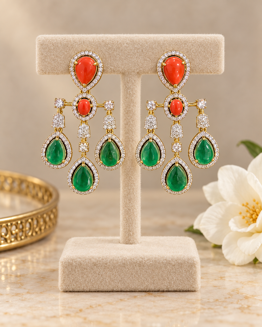 Coral Statement Earrings