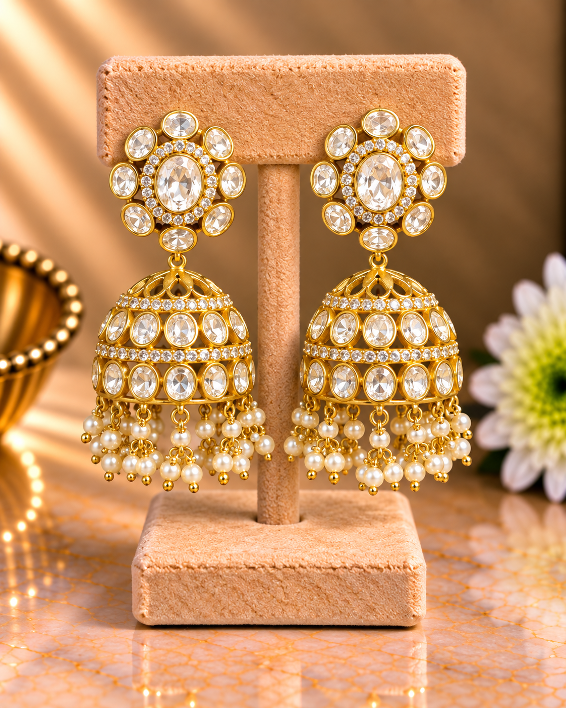 Polki Jhumka Earrings