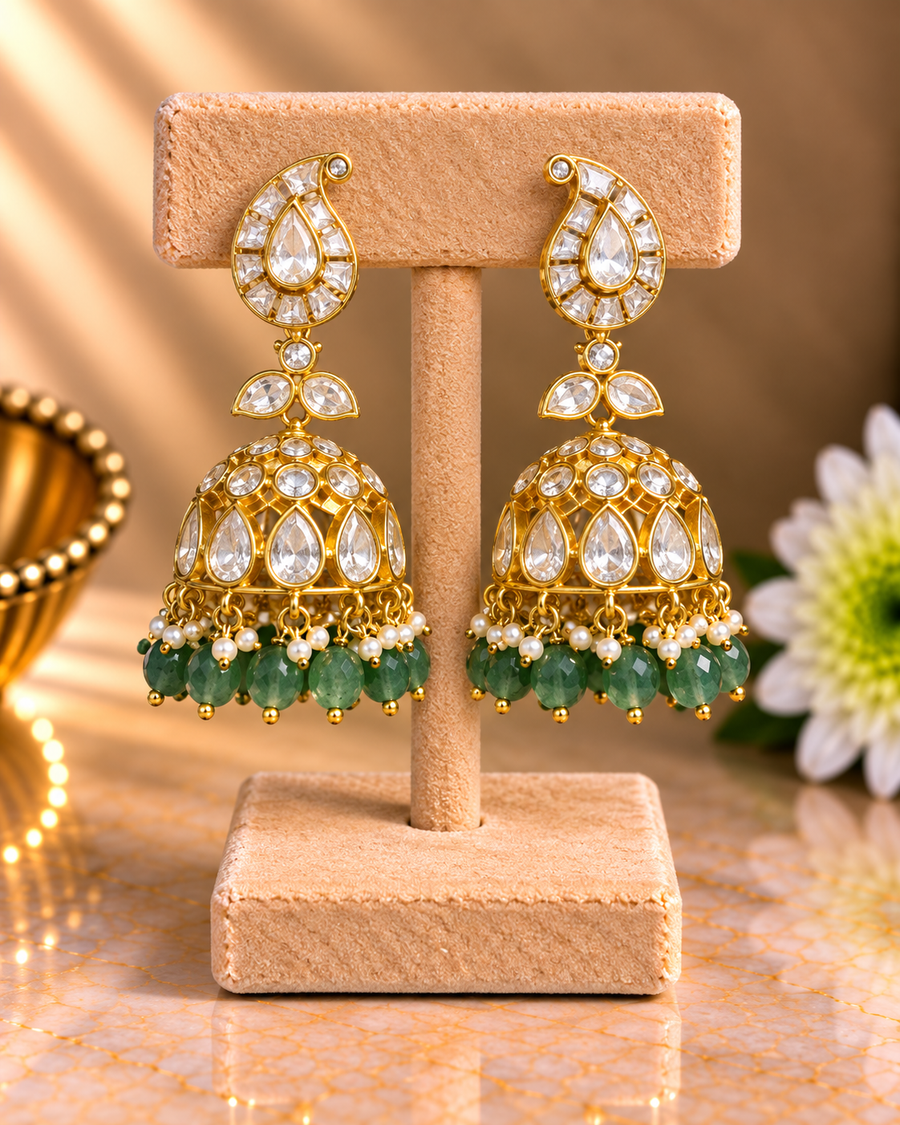 Moissanite Jhumka Earrings