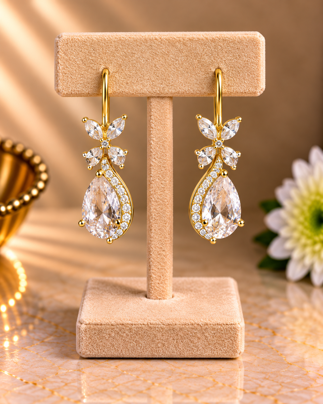Teardrop Stone Earrings V521