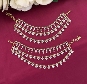 Emerald Diamond Layered Earchains V889