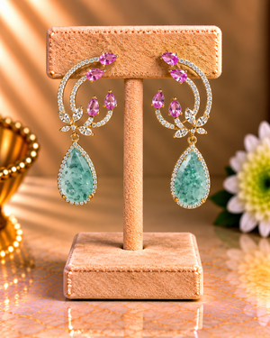 Diamond-Style Statement Drop Earrings