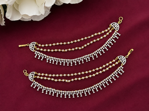 Pearl Diamond Earchains V894