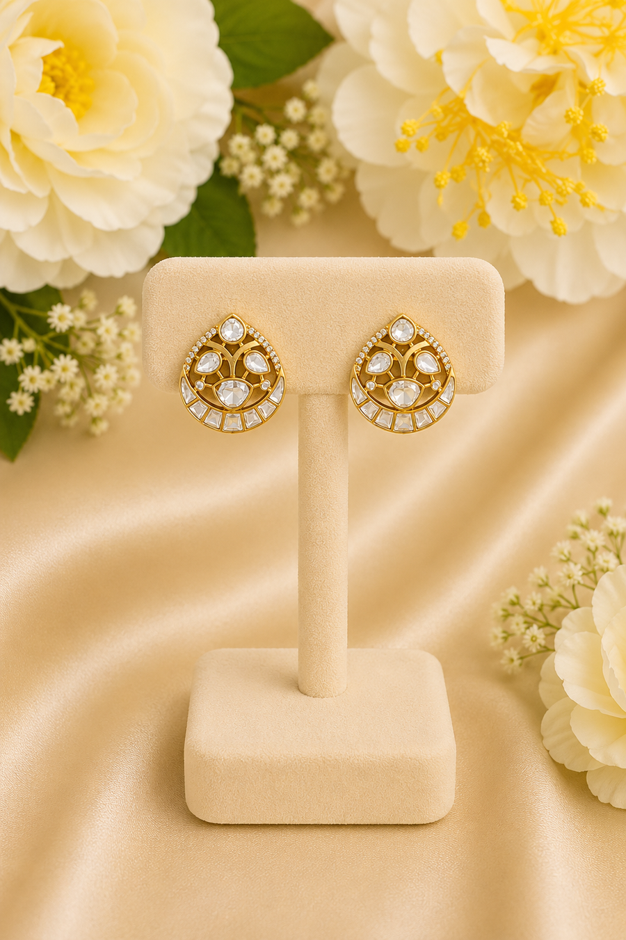 Polki stud earrings V838