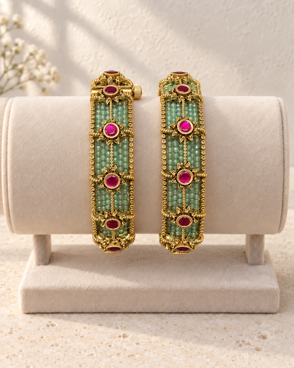 Jadua Kundan Openable Bangles V897
