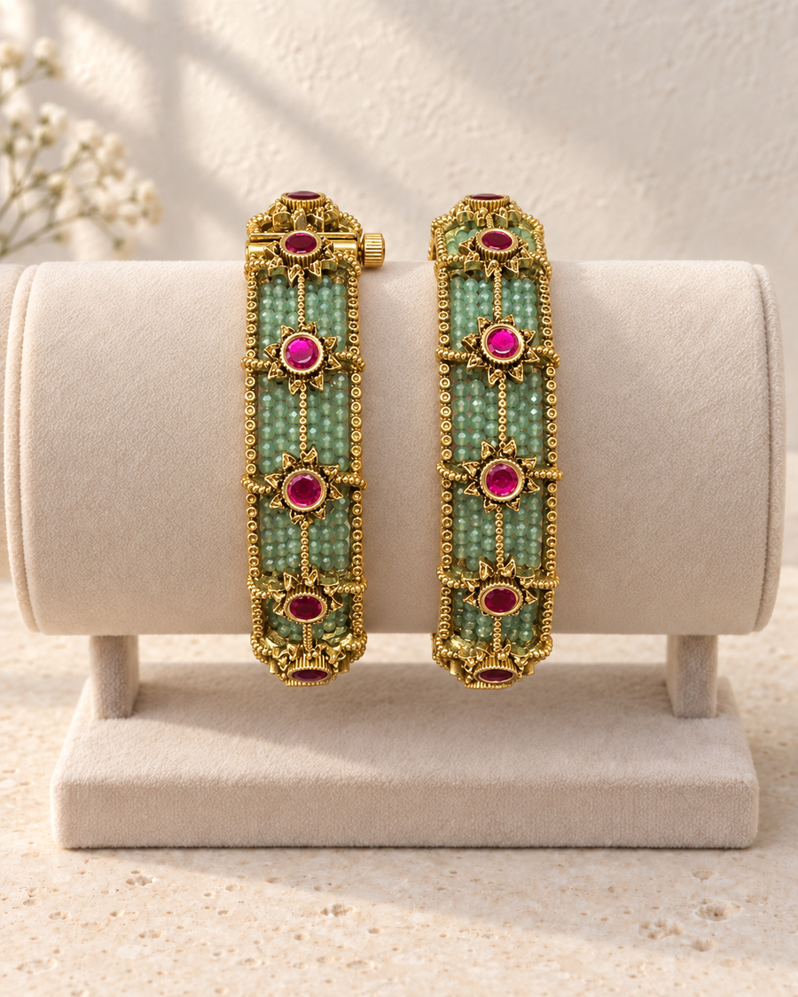 Jadua Kundan Openable Bangles V897