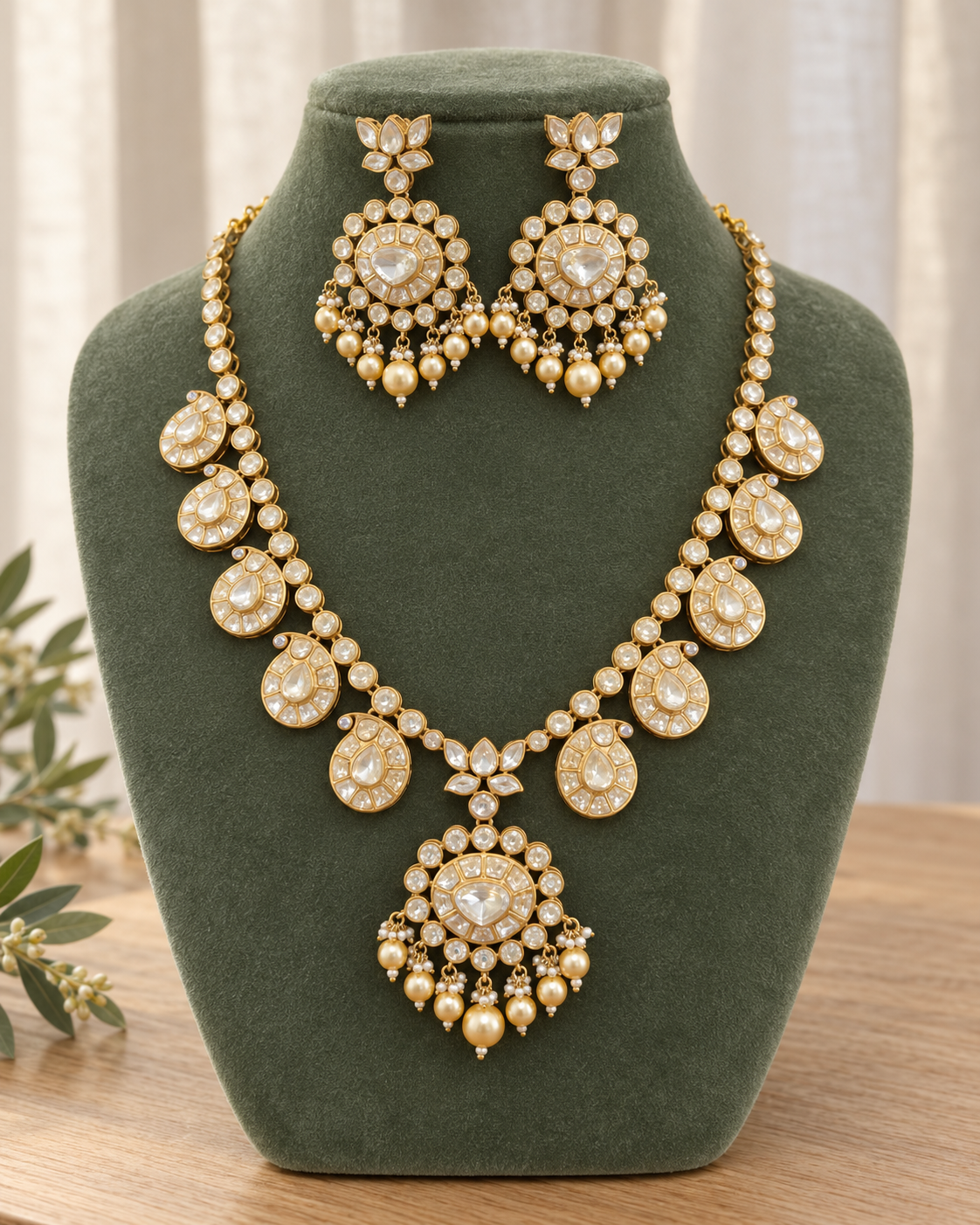 LV Shade Polki Mango Haram Set