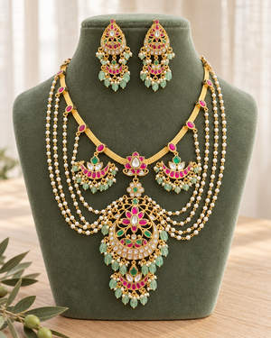 Jadua Kundan Convertible Choker & Necklace Set