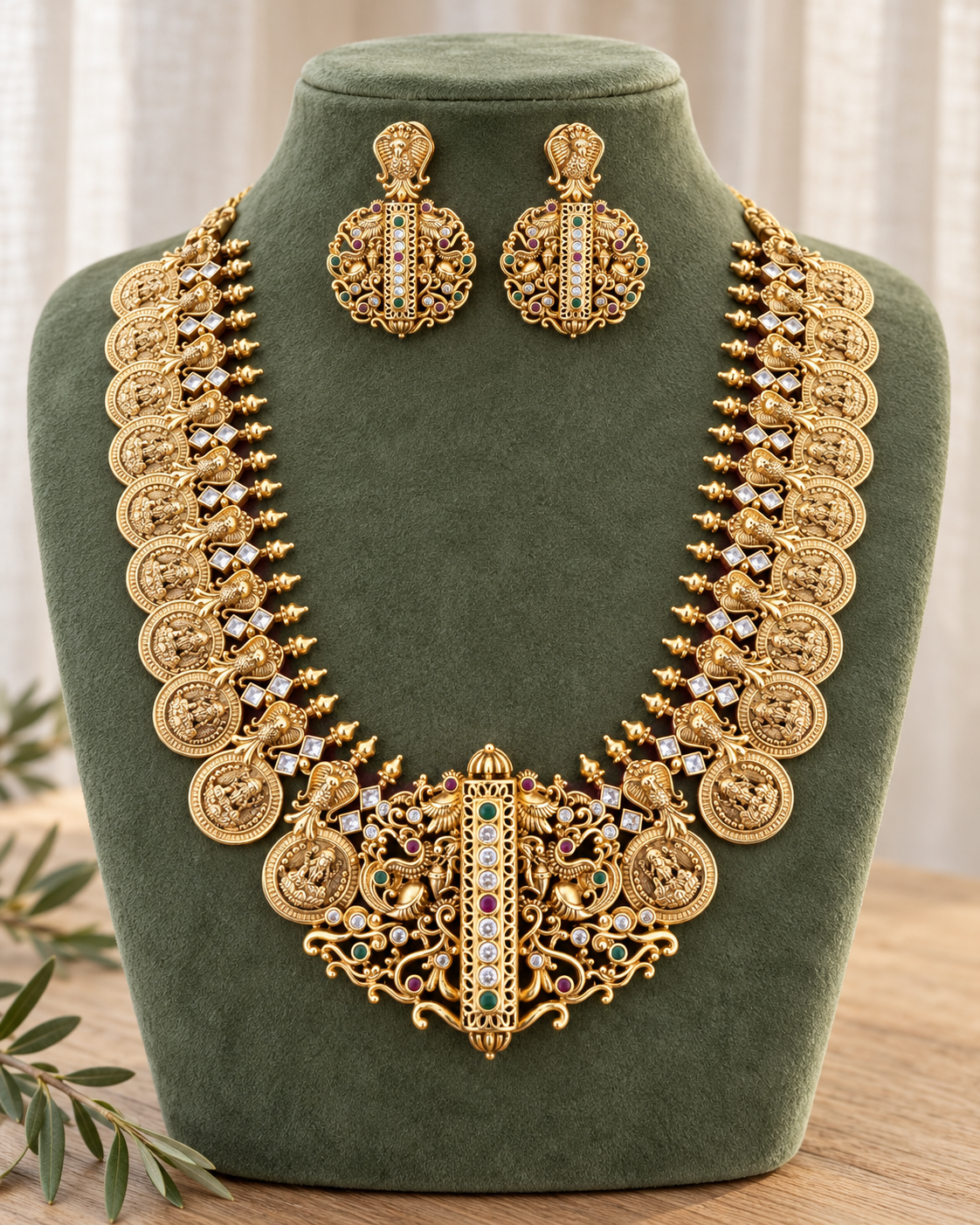 Antique Gold Kaasu Necklace Set