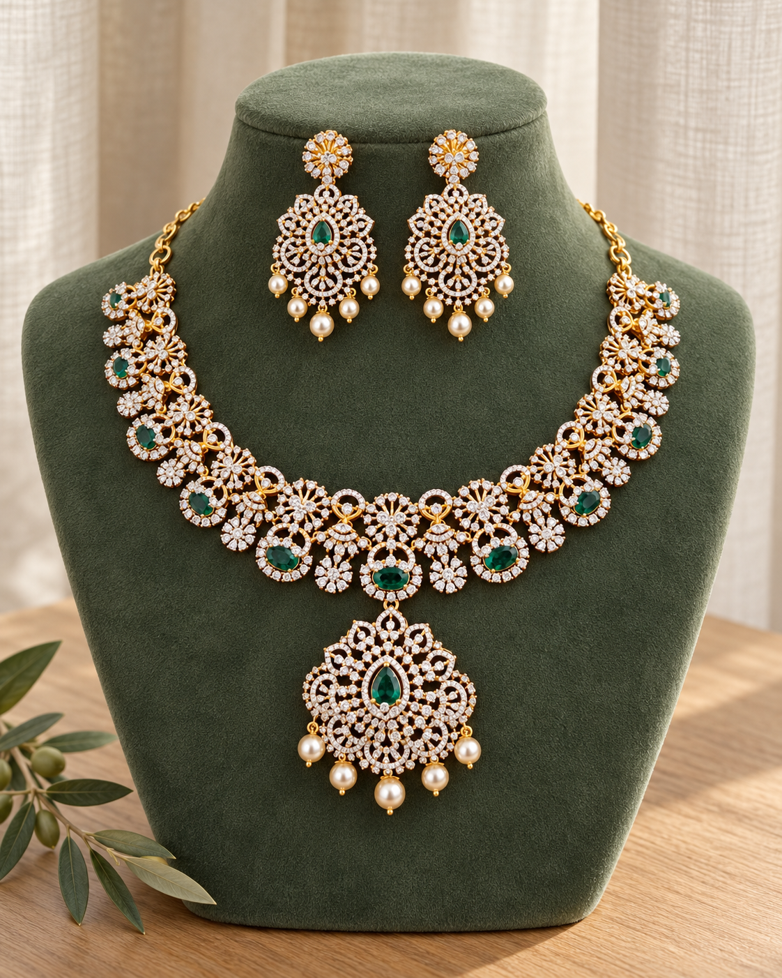 Diamond Statement Necklace Set