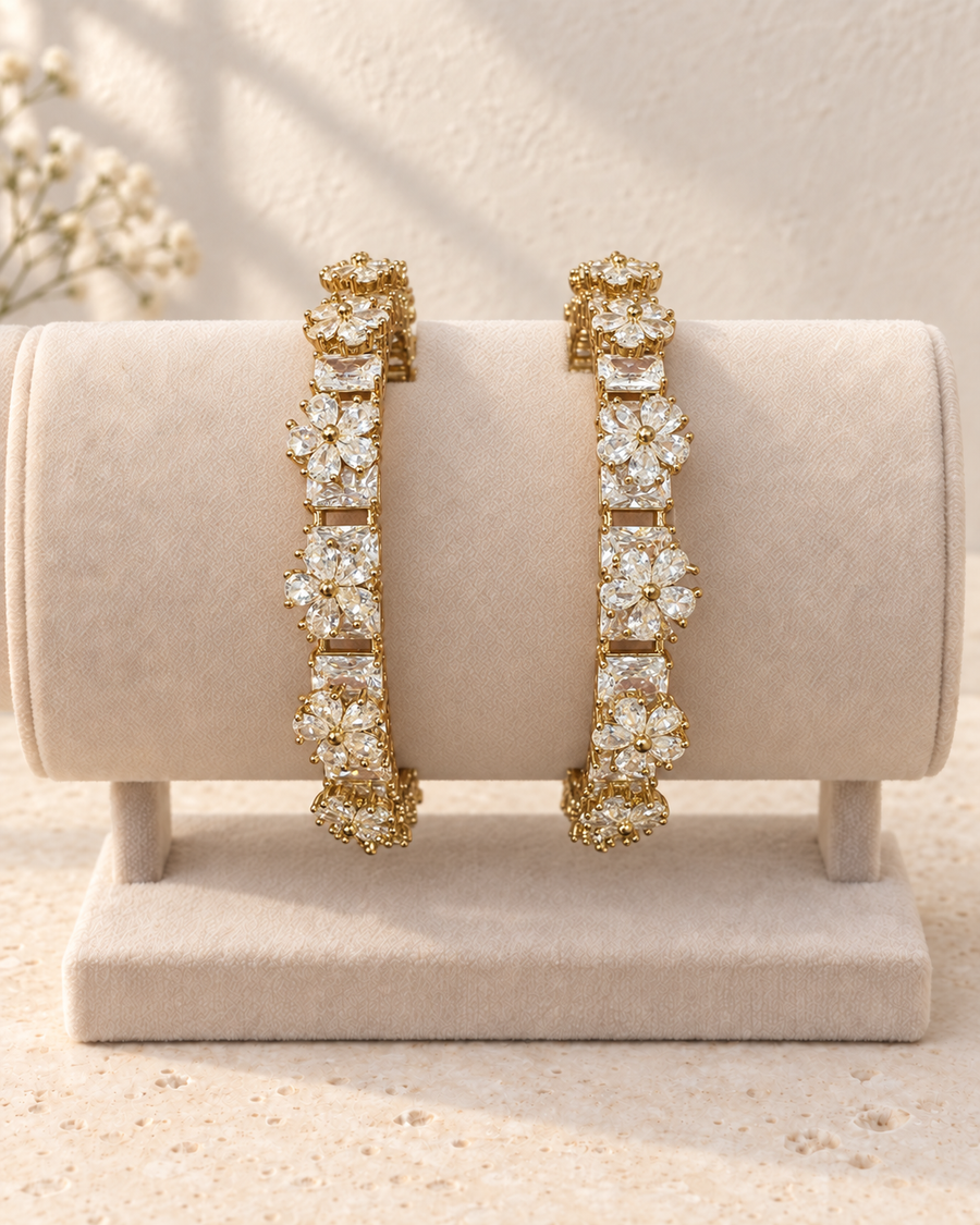 Floral Stone Bangles V435