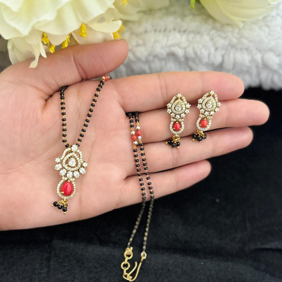 Black Beads Pendant Set  V267