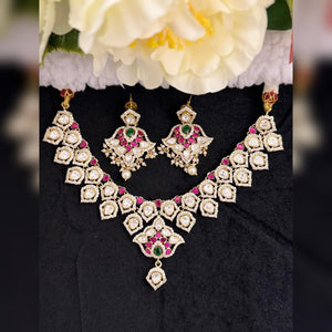 Moissanite Jadua Kundan Necklace Set V302