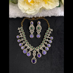 Emerald Amethyst Statement Necklace Set V493