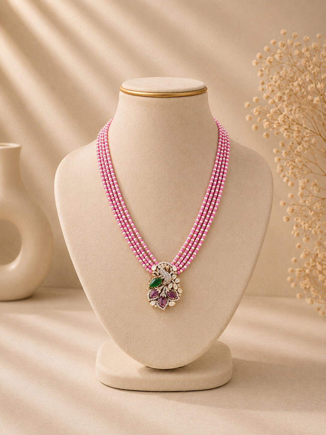 Victorian CZ Beads Necklace V325