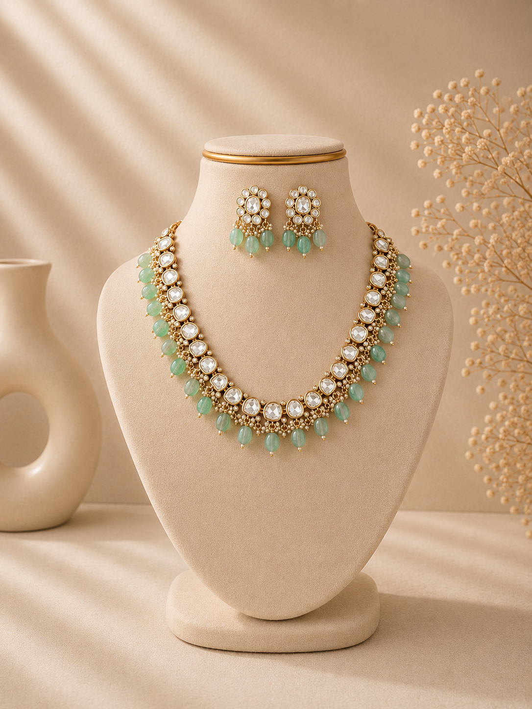 Emerald Polki Choker Set