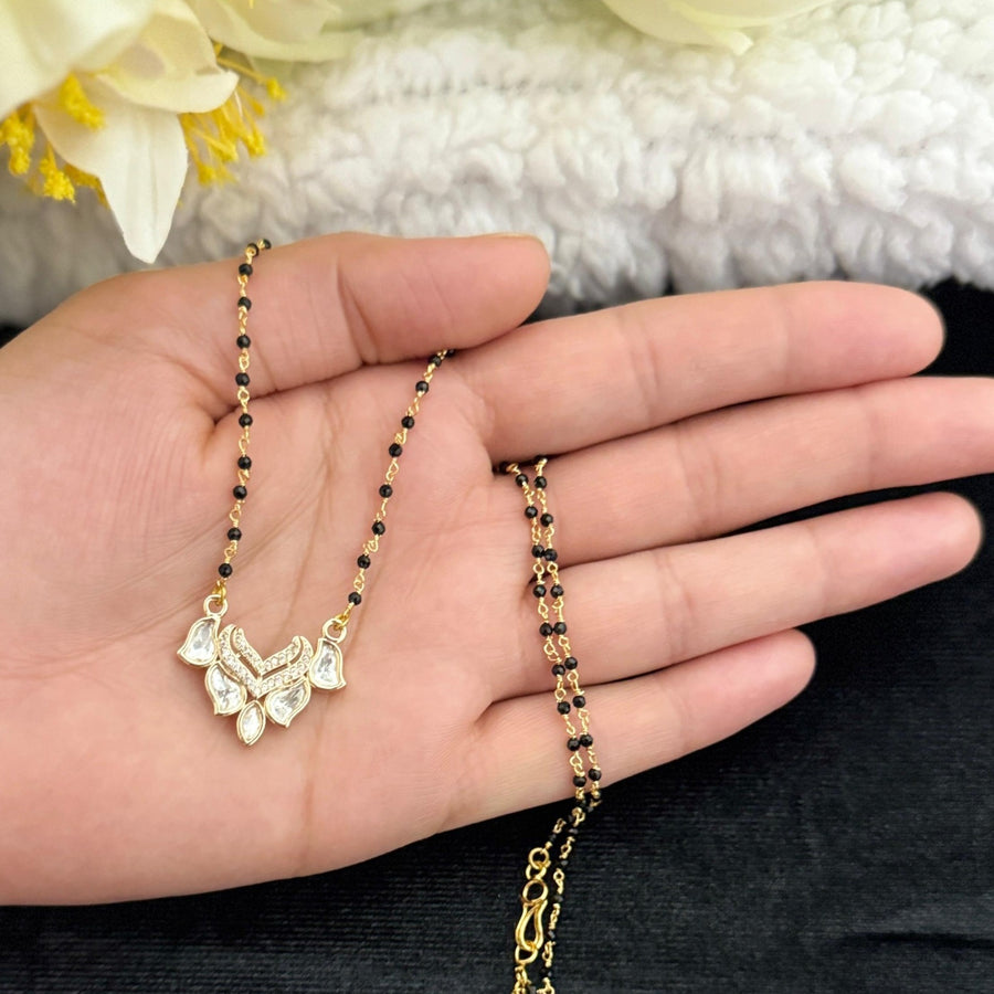 Mossanite Black Beads Necklace