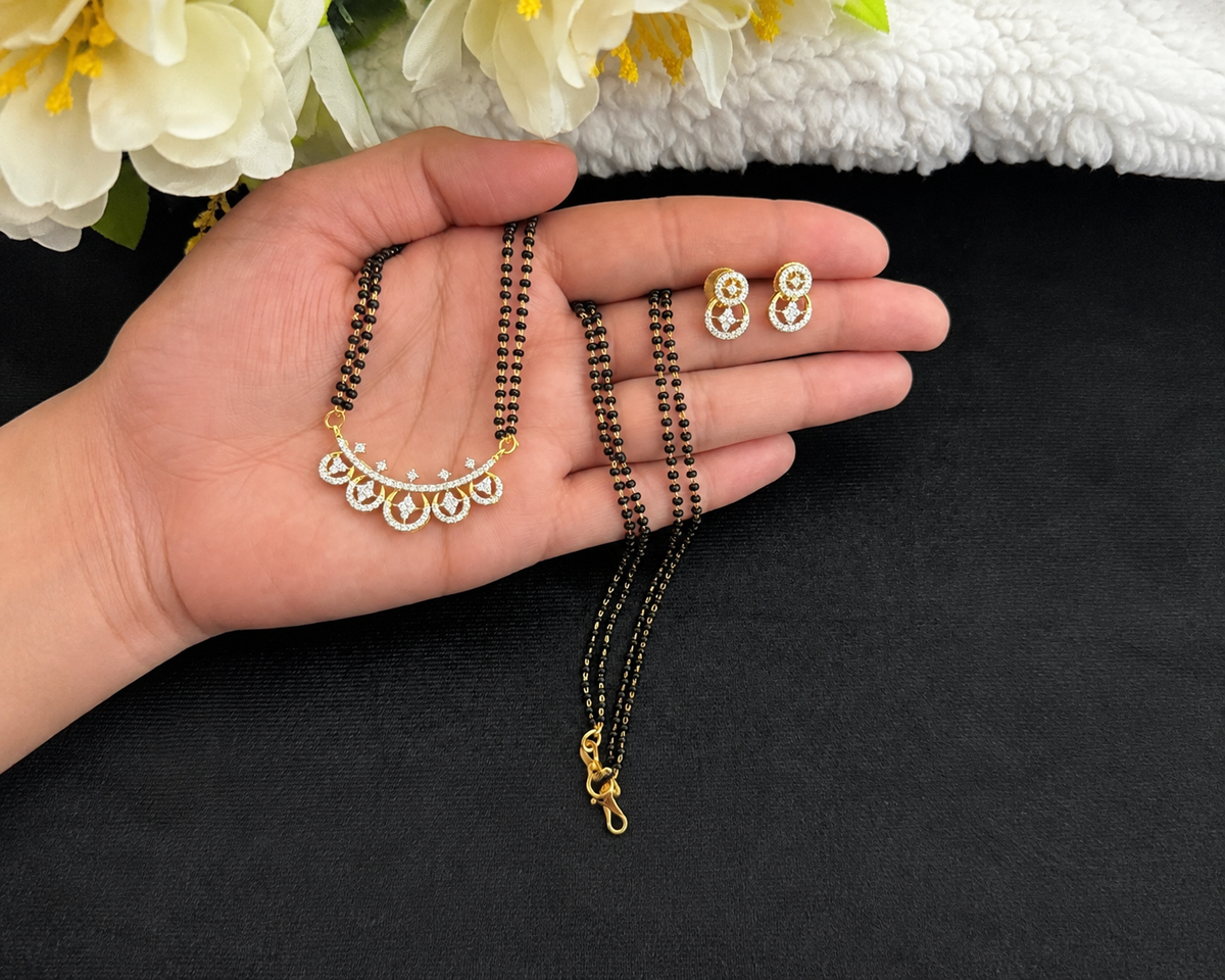 Black Beads Pendant Set  V434